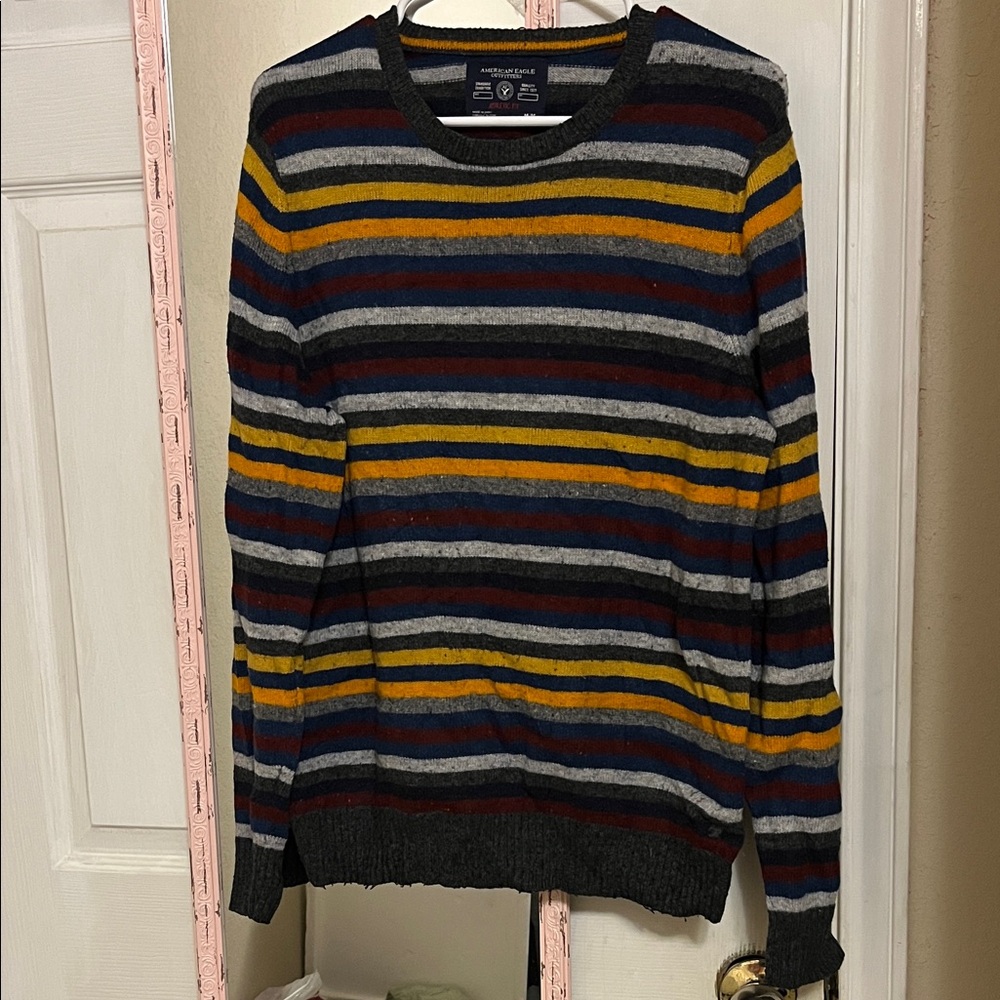 American Eagle Outfitters Men's Striped Crewneck Sweater